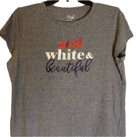 Tops - Gray red white & beautiful Size 1X Tee